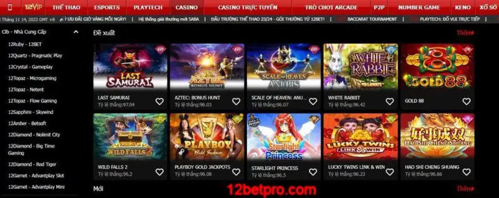 Casino truyền thống 12Bet có 9 sảnh chơi độc đáo và hiện đại