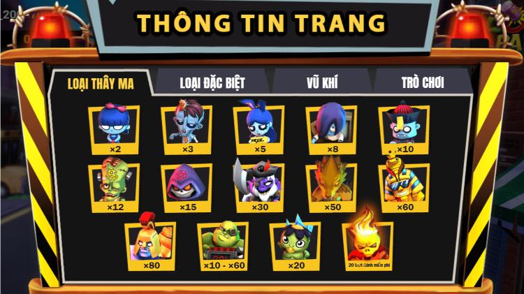 hệ số thưởng Zombie